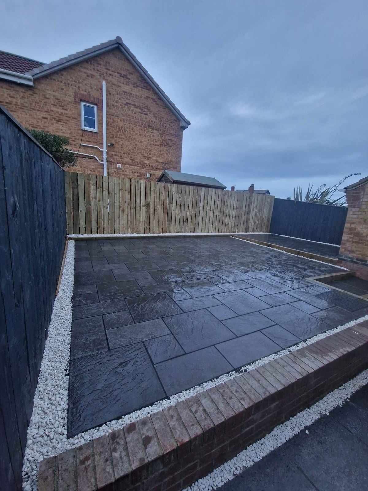 Pattern Concrete: Pattern imprinted concrete patio finished by JP Driveways & Landscaping in County Durham: project 15